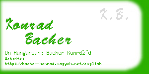 konrad bacher business card